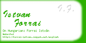 istvan forrai business card