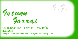 istvan forrai business card